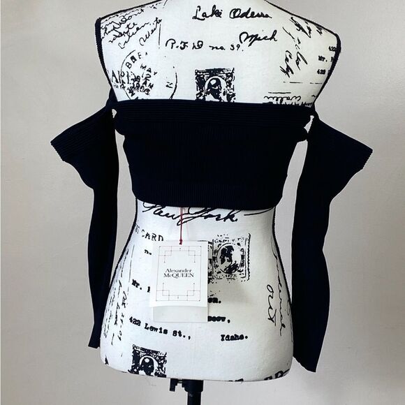 Alexander McQueen Off-The-Shoulder Crop Top size XL - Picture 7 of 12